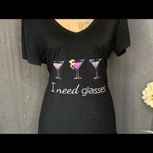 5 for $25- I Need Glasses Sleep T-shirt sz M